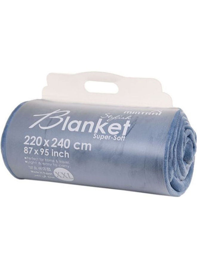 منترا بطانية مصنوعة من نسيج ناعم مايكروفايبر أزرق 220X240سم - Image 1