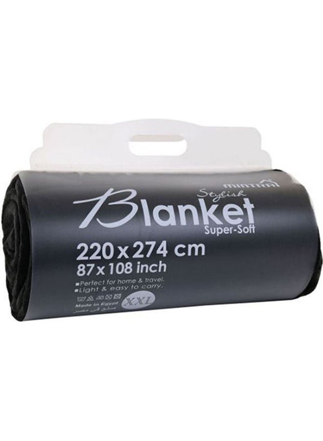 Mintra Lightweight Blanket Bed and Sofa 250 GSM Extra Soft Premium Microfiber Black 220X274 - Image 1