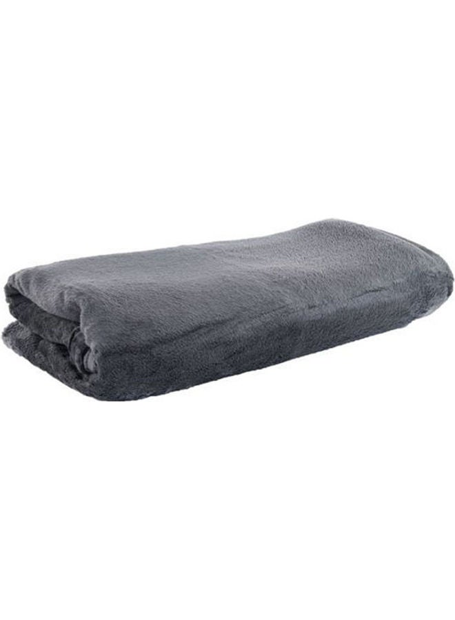 منترا بطانية مصنوعة من نسيج ناعم مايكروفايبر رمادي داكن 220X274 - Image 2