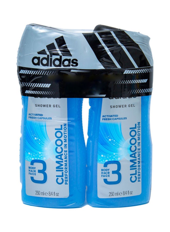Adidas 2-Piece Climacool 3 In 1 Shower Gel For Men Multicolour 250ml 