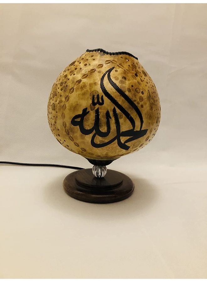 Handmade Gourd Art Niaght Lamp Gold  - Image 1