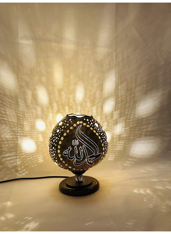 Handmade Gourd Art Niaght Lamp Gold  - Image 3
