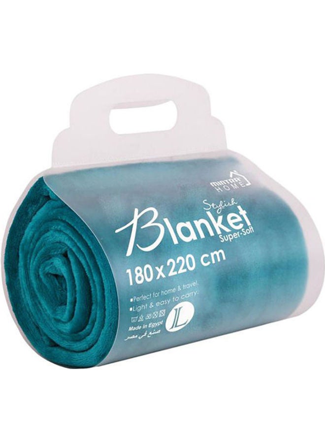 منترا بطانية تدفئة مصنوعة من المايكروفايبر مايكروفايبر لون أخضر فاتح 220x180سم - Image 1