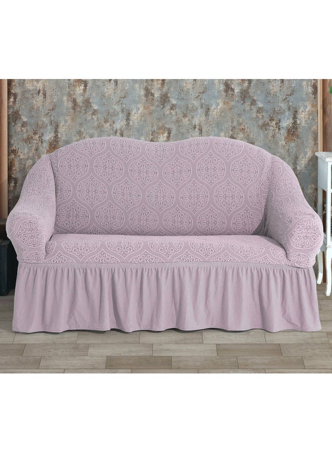 Fabienne Two Seater Stretchable Jacquard Sofa Cover Pink - Image 1