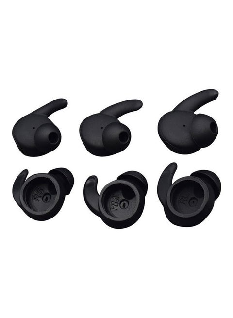 Replacement Silicone Ear Caps Set Black