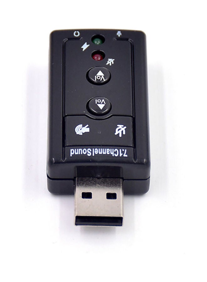 Generic 7.1 Channel External USB Sound Card Black  - Image 1