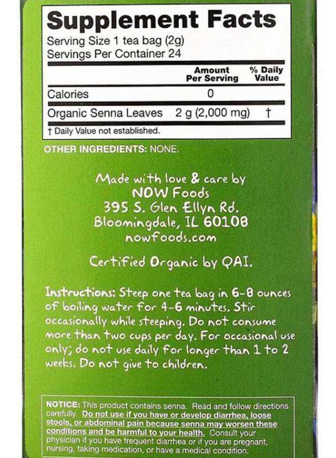 Now Foods - Senna Tea, Organic 24 Tea Bags - Image 1