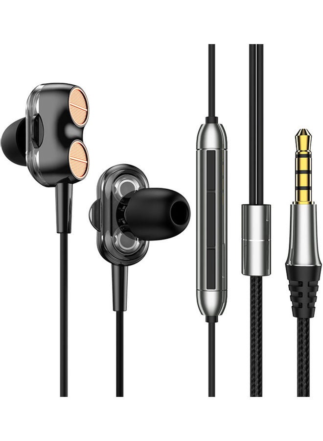 Wired Heavy Bass Earphones With Mic Black - Image 1