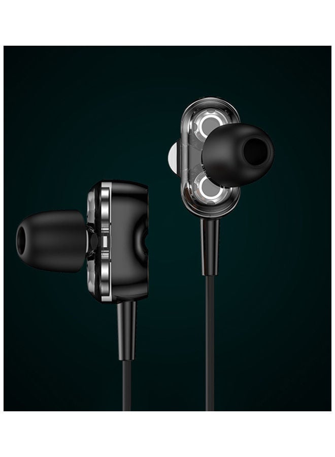 Wired Heavy Bass Earphones With Mic Black - Image 2
