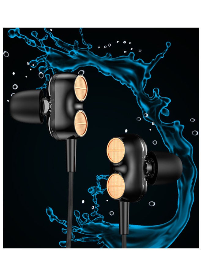 Wired Heavy Bass Earphones With Mic Black - Image 3