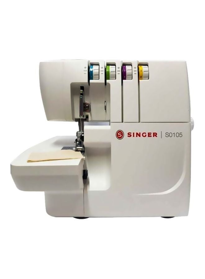 SINGER SGM-S0105 Serger Overlocker Machine, 2/3/4 Thread Capacity, 6 Built-In Stitches, 1,300 Stitches Per Minute, Adjustable Stitch Length, Width, Free Arm, And LED Light White - Image 1