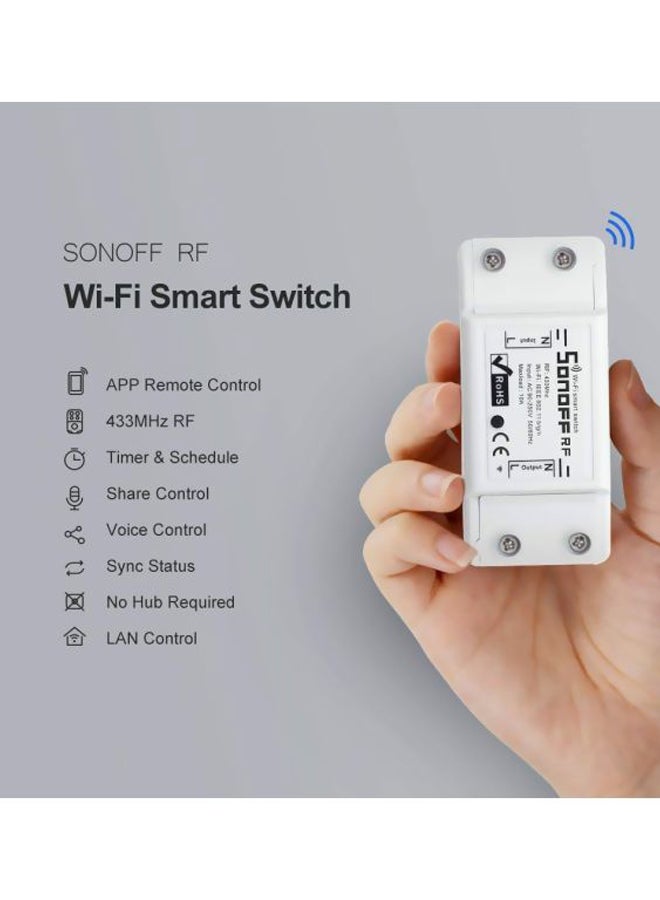 SONOFF - Rf Smart Switch Works With Wifi And Receiver White - Image 1