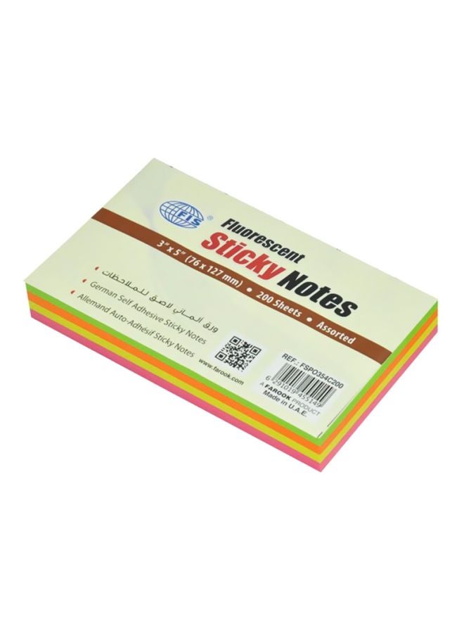FIS 6-Piece Sticky Notes Set Pink/Yellow/Green  - Image 2