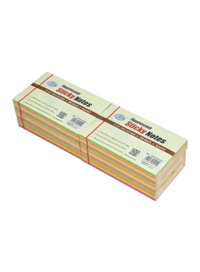 FIS 6-Piece Sticky Notes Set Pink/Yellow/Green  - Image 3