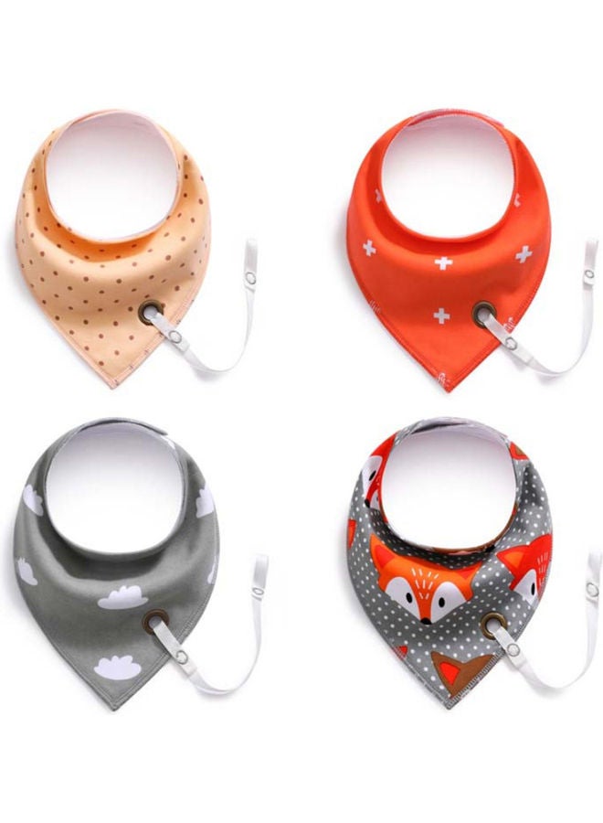 4 Piece Bandana Bibs With Pacifier Holder Set