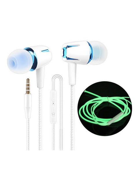 Comfortable Noise Reduction In-ear Wired Earbuds White/Blue