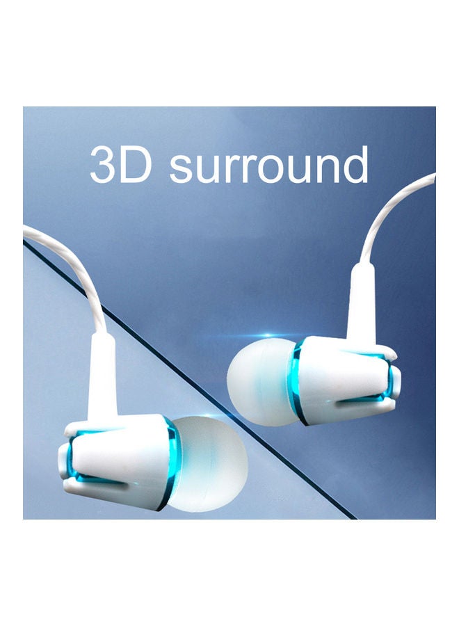 Comfortable Noise Reduction In-ear Wired Earbuds White/Blue