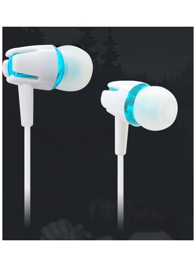 Comfortable Noise Reduction In-ear Wired Earbuds White/Blue
