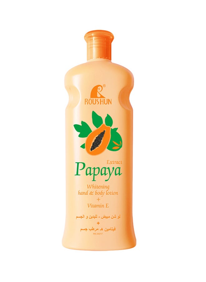 ROUSHUN Papaya Whitening Hand & Body Lotion Vitamin E 600ml  - Image 1