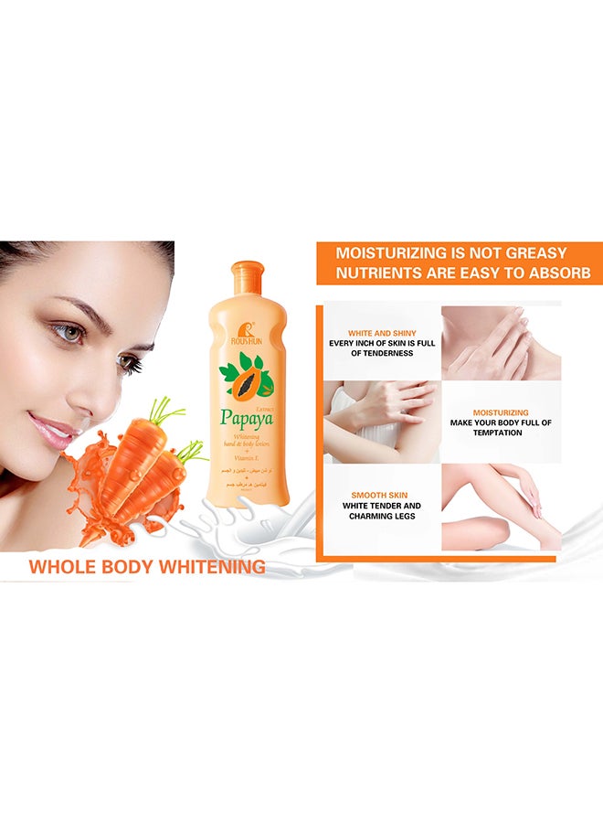ROUSHUN Papaya Whitening Hand & Body Lotion Vitamin E 600ml  - Image 2