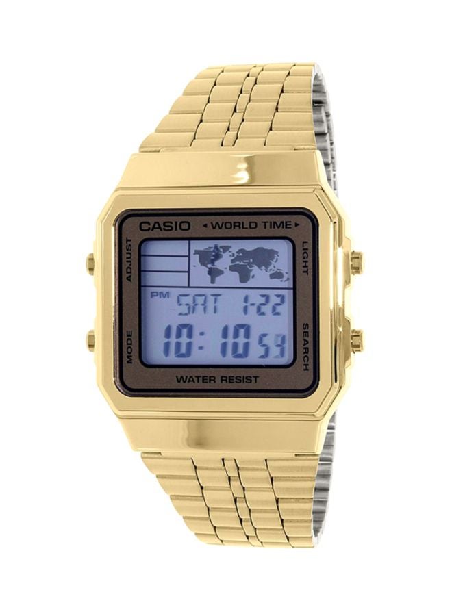 كاسيو ساعة يد رقمية مقاومة للماء طراز A500WGA-9 - مقاس 34 مم - لون ذهبي للرجال - Image 1