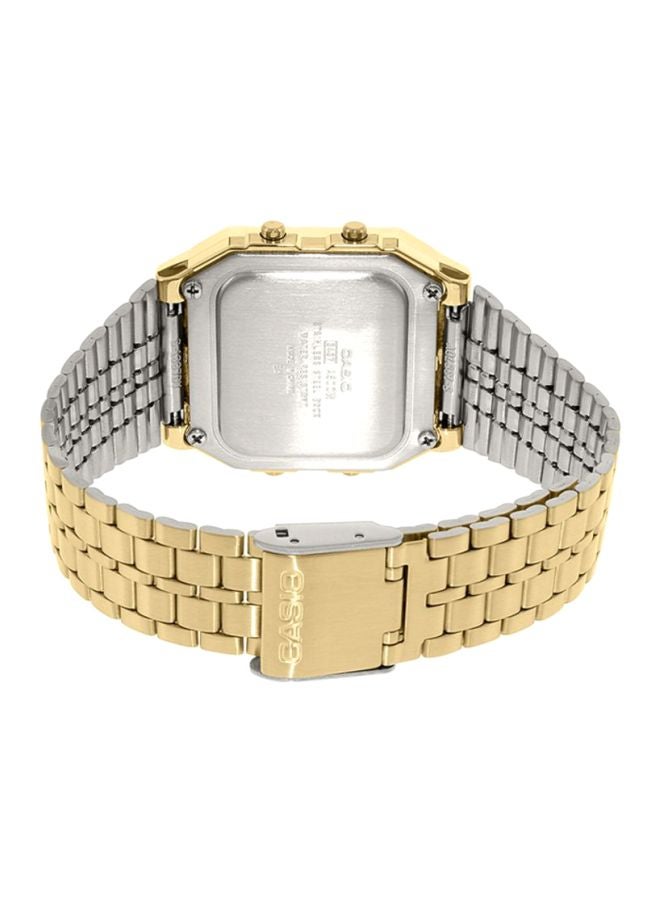 كاسيو ساعة يد رقمية مقاومة للماء طراز A500WGA-9 - مقاس 34 مم - لون ذهبي للرجال - Image 2