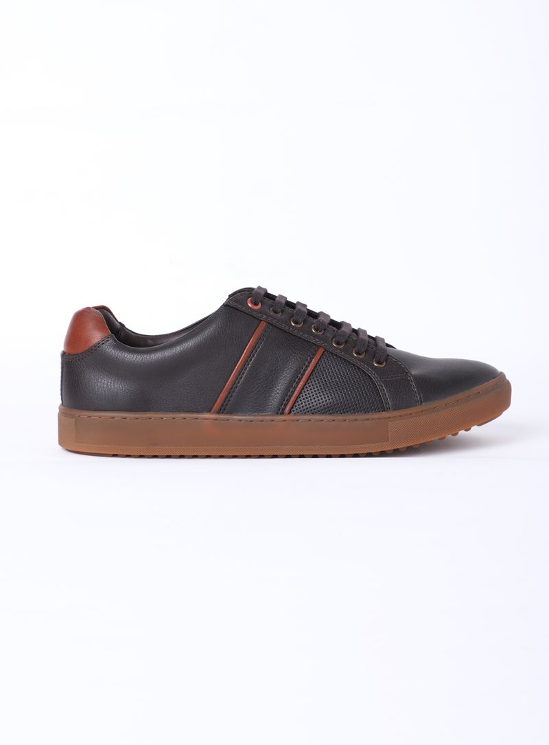 QUWA - Casual Low Top Sneakers Brown - Image 1