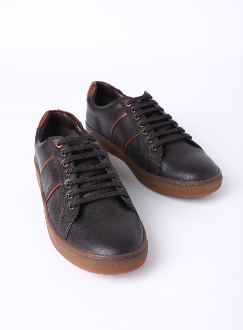 QUWA - Casual Low Top Sneakers Brown - Image 1
