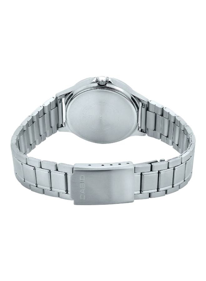 كاسيو ساعة يد بعقارب وسوار من الإستانلس ستيل طراز LTP-V300D-2A - قياس 38 مم - لون فضي للنساء - Image 2