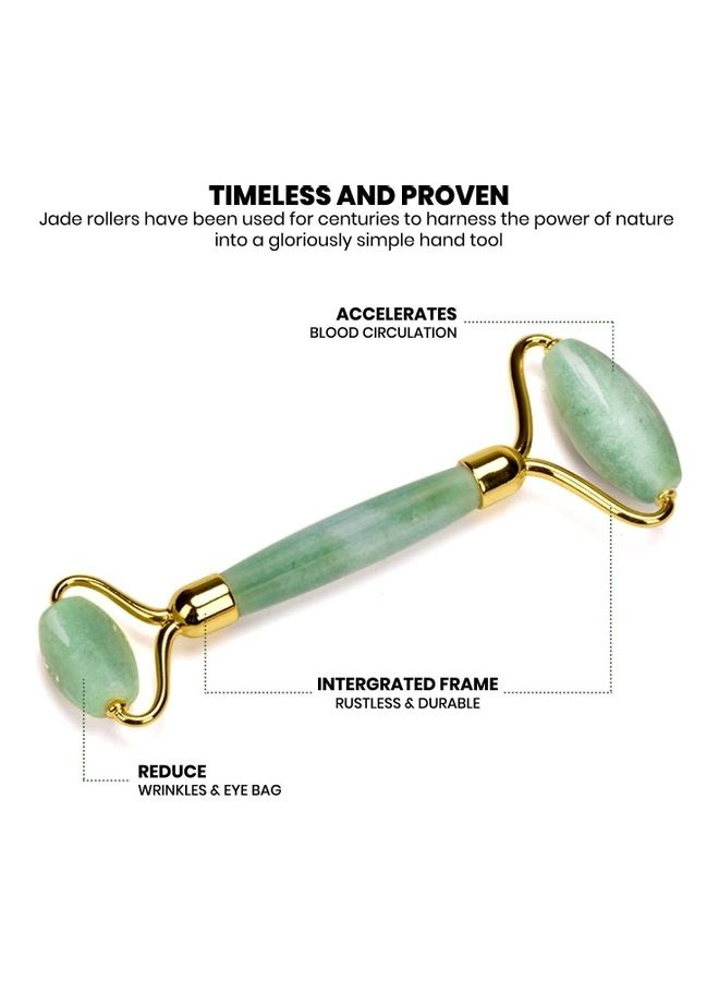 shAyzee Jade Facial Skin Massager Roller Set Green - Image 2