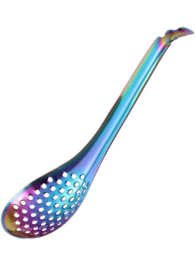 Stainless Steel Strainer Spoon Blue/Purple/Yellow 16.5x4.2cm 