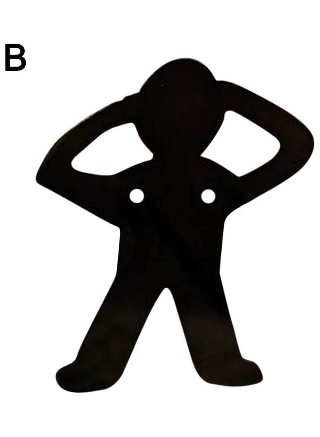أسياخ على شكل رجل شواء الهوت دوج لون أسود 