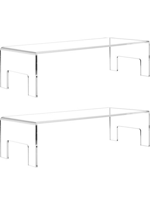 2-Piece Display Stand Set Clear/Silver/Black