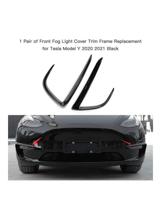 Generic - 2-Piece Replacement Front Fog Light Trim Replacement For Tesla Model Y 2020 2021 - Image 1