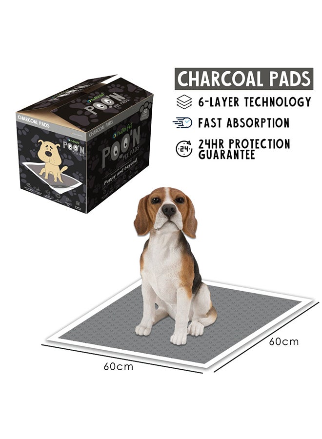 NUTRAPET - Pee Pads Charcoal Edition Absorption With Floor Mat Stickers Multicolour 60x60cm - Image 1