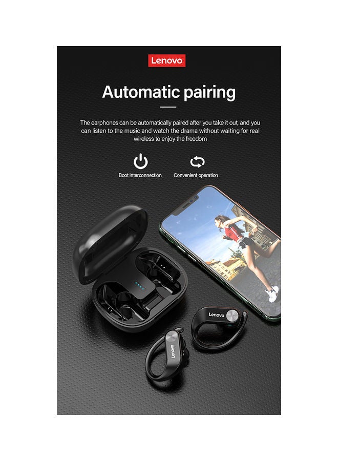 Lenovo BT 5.0 Wireless Ear-hook Headphones Black - Image 3