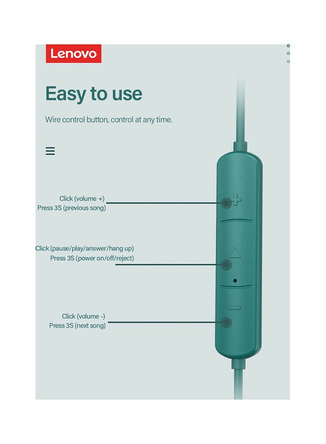 Lenovo Wireless In-Ear Earphones With Moving Coil Speaker And Mic Blue - Image 5