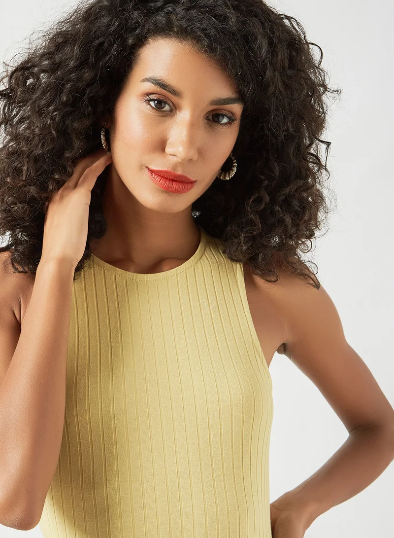 PIECES Sleeveless Mini Dress Yellow