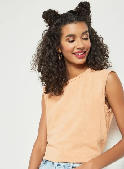 PIECES Sleeveless Tank Top Orange