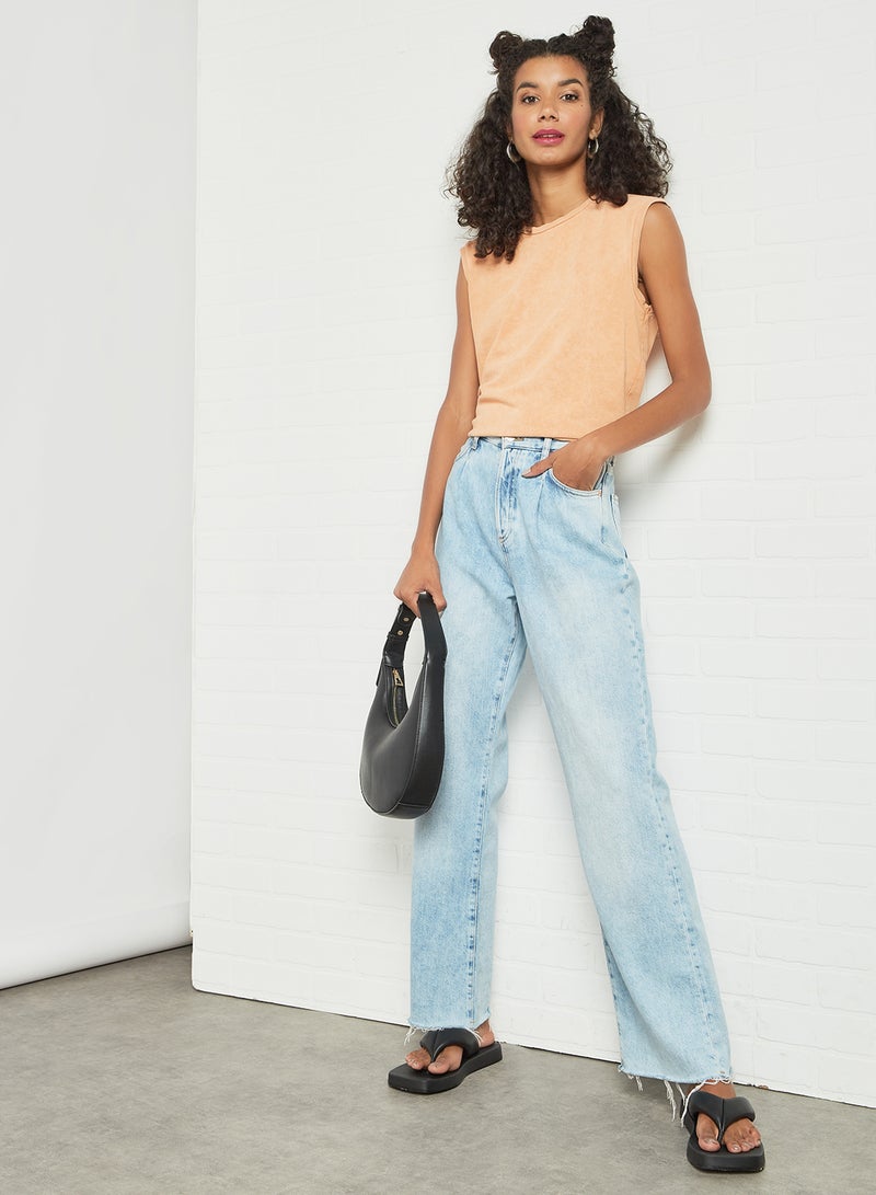 PIECES - Sleeveless Tank Top Orange - Image 1