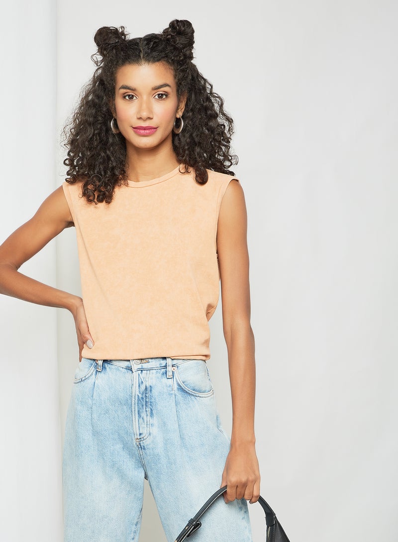 PIECES - Sleeveless Tank Top Orange - Image 1