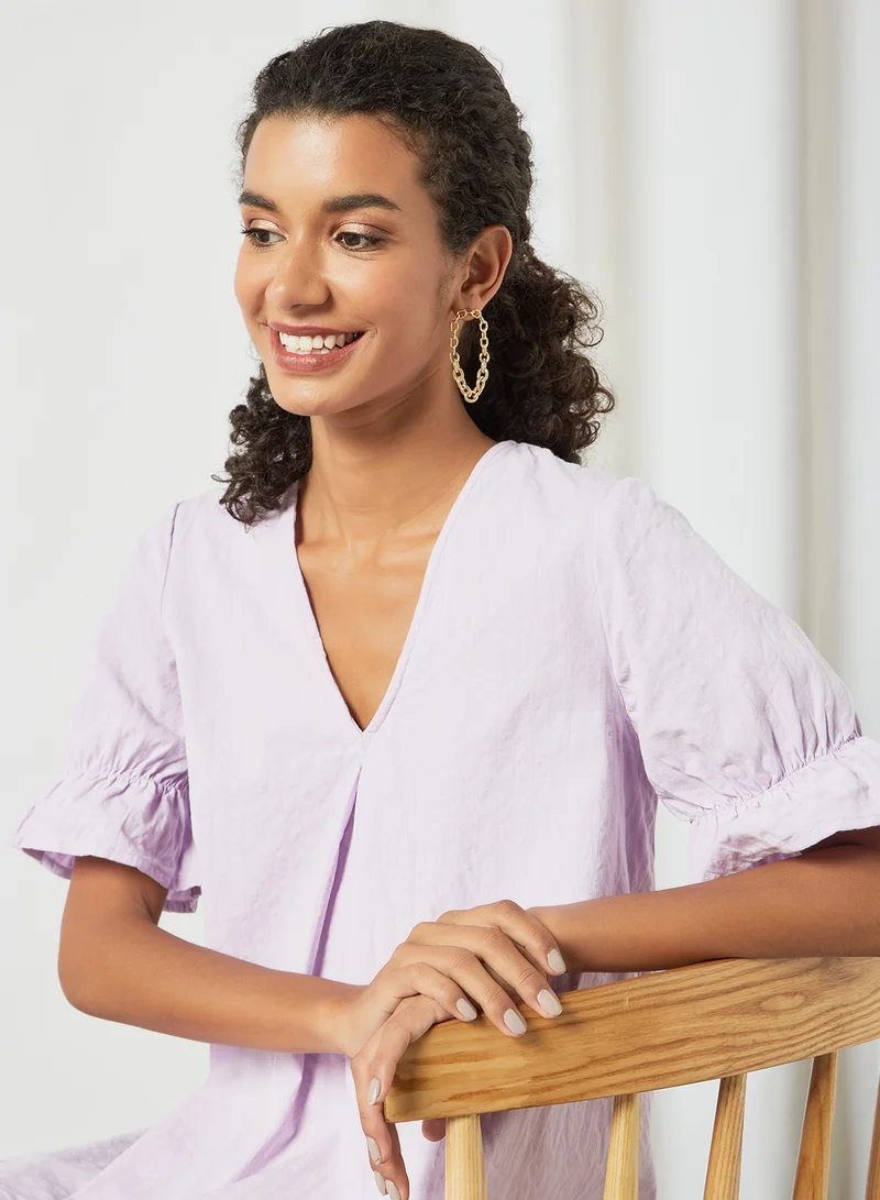 PIECES Lavender A-Line Dress Purple