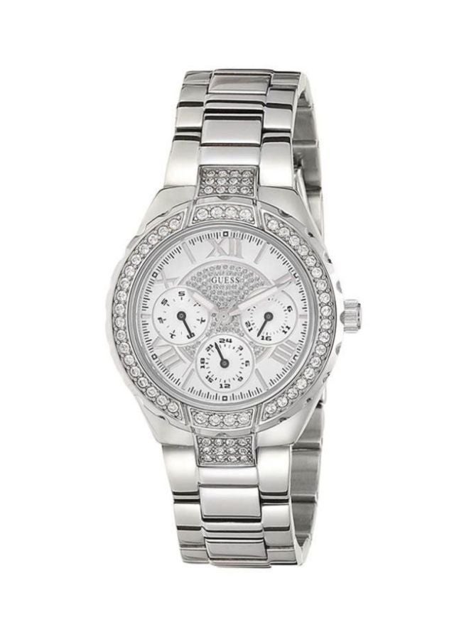 جس ساعة يد بعقارب مضادة للماء بسوار من الستانلس ستيل طراز W0111L1 للنساء - Image 1