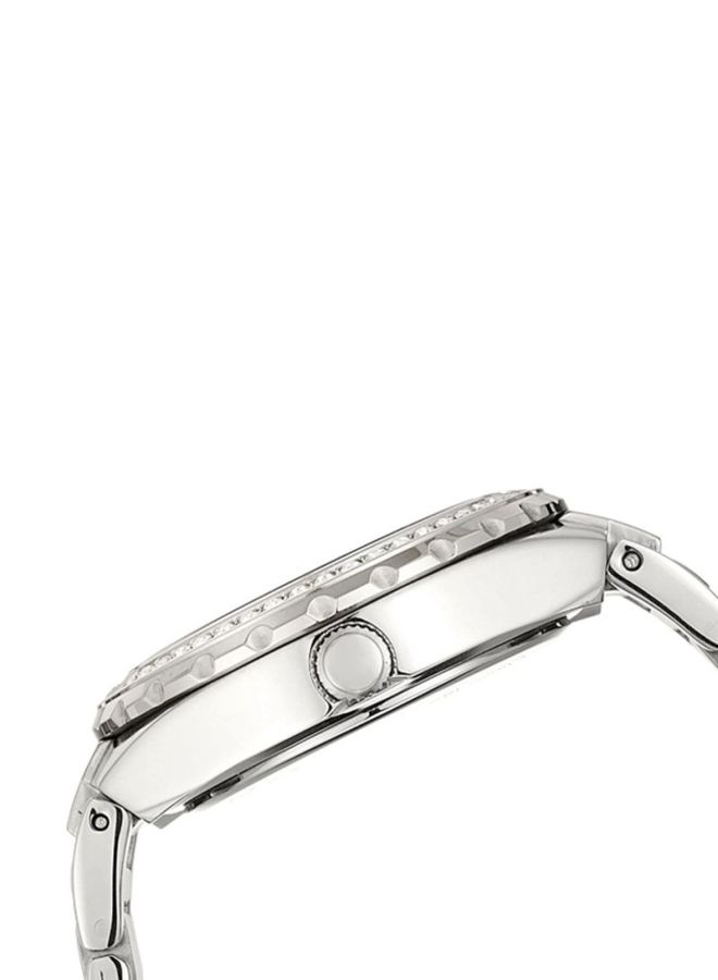 جس ساعة يد بعقارب مضادة للماء بسوار من الستانلس ستيل طراز W0111L1 للنساء - Image 4