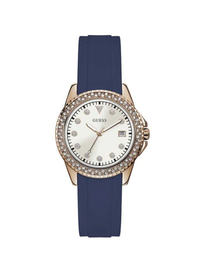 جس ساعة يد بعقارب وسوار من السيليكون طراز W1236L2 للنساء - Image 1