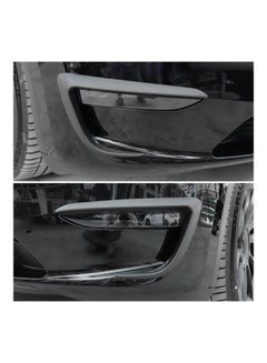 Generic 2-Piece Replacement Carbon Fiber Front Fog Light Trim For Tesla Model Y 2020 2021  - Image 4