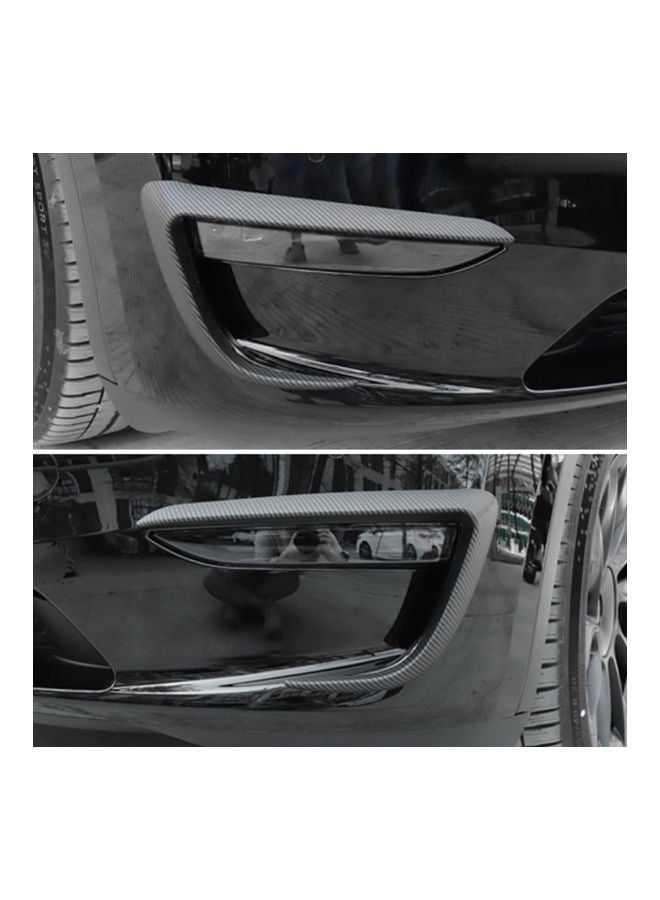 Generic 2-Piece Replacement Carbon Fiber Front Fog Light Trim For Tesla Model Y 2020 2021  - Image 4