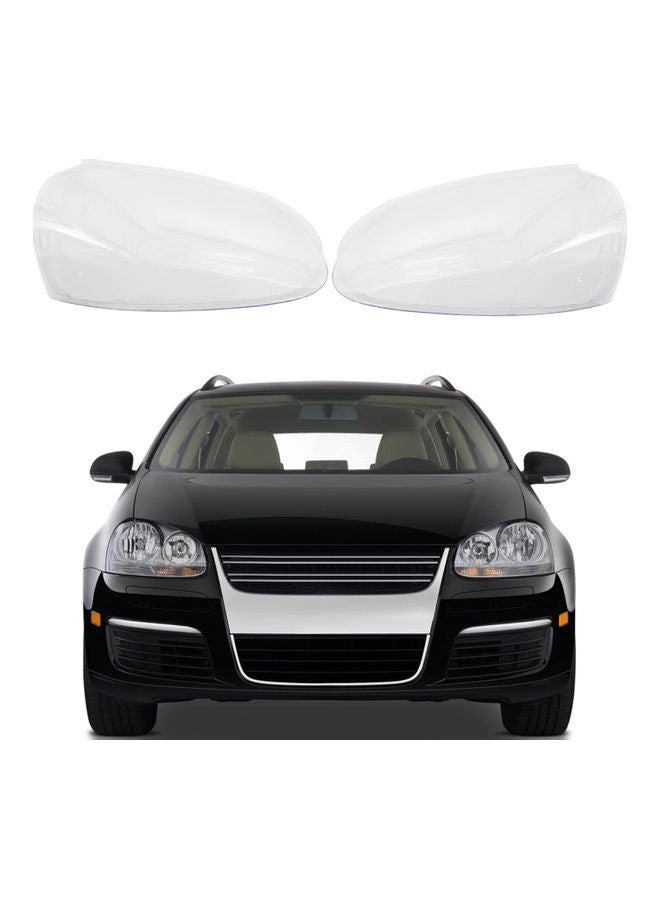 Generic 2-Piece Replacement Front Headlight Cover For VW Golf Jetta 2005-2009  - Image 2