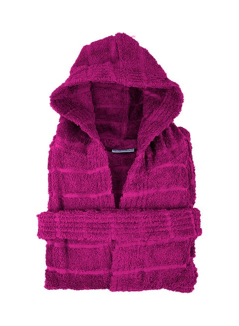 Egyptian Cotton Hooded Bath Robe For 16 Years Fuchsia 94cm