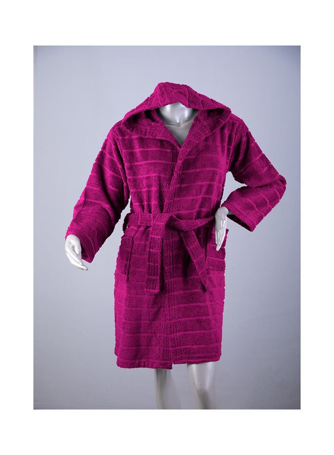 SANA - Egyptian Cotton Hooded Bath Robe For 16 Years Fuchsia 94cm - Image 1